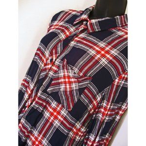 BeachLunchLounge Red & Blue Flannel L/S Shirt  Size Medium